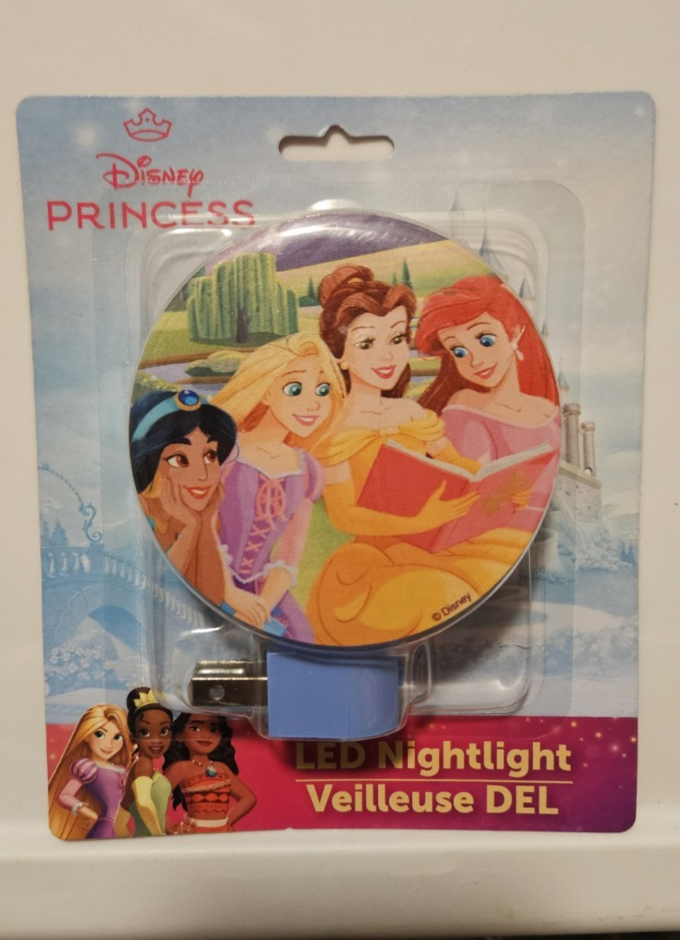 Disney Princess LED Plug-In Night Light Jasmine Belle Ariel Repunzel